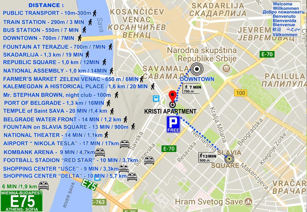 Kristi Lux Apartment Center Free Parking Fast Wifi Belgrado Esterno foto